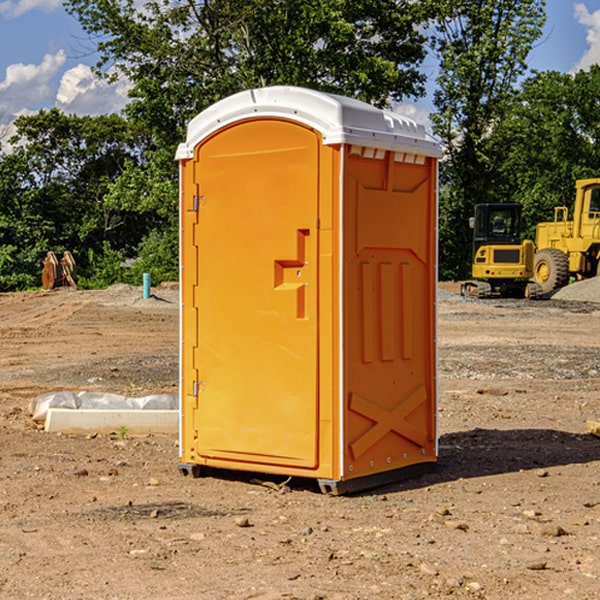 how often are the porta potties cleaned and serviced during a rental period in Brackney